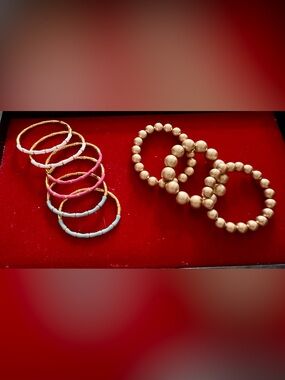 Gold Beaded Stretch Bracelet - Women Jewelry